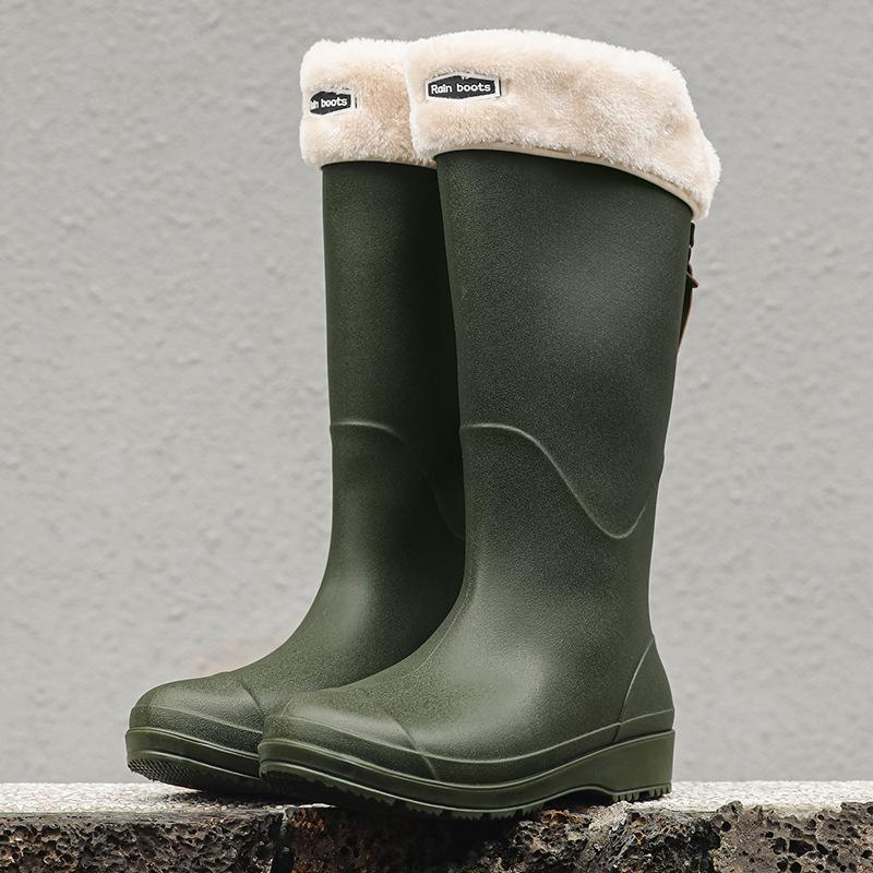Unisex High-Top Waterproof Rain Boots - Lightweight, Non-Slip, Long Rubber Overshoes for Outdoors