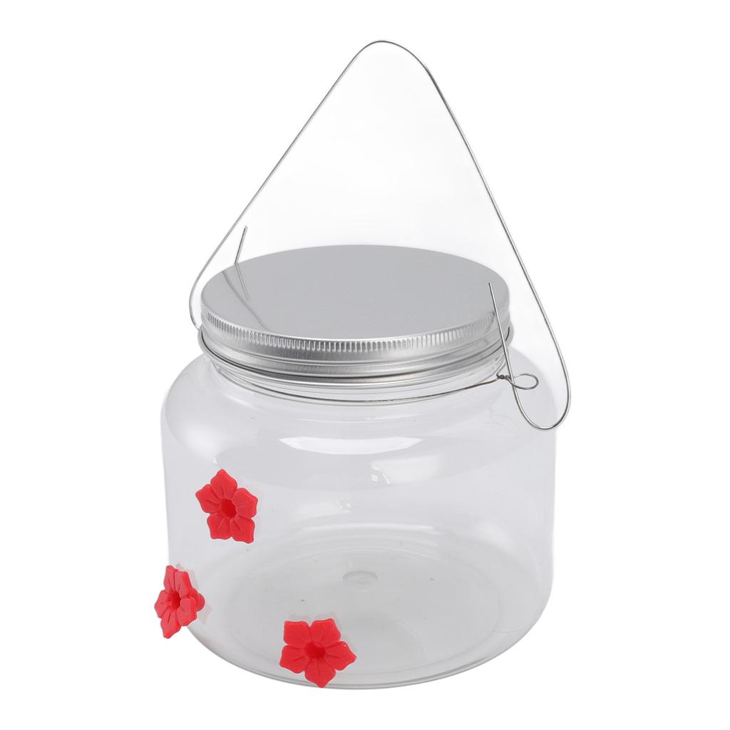 Hummingbird Feeder Clear Hanging Decorative Portable Hummingbirds Water Food Feeding Jar for Patio