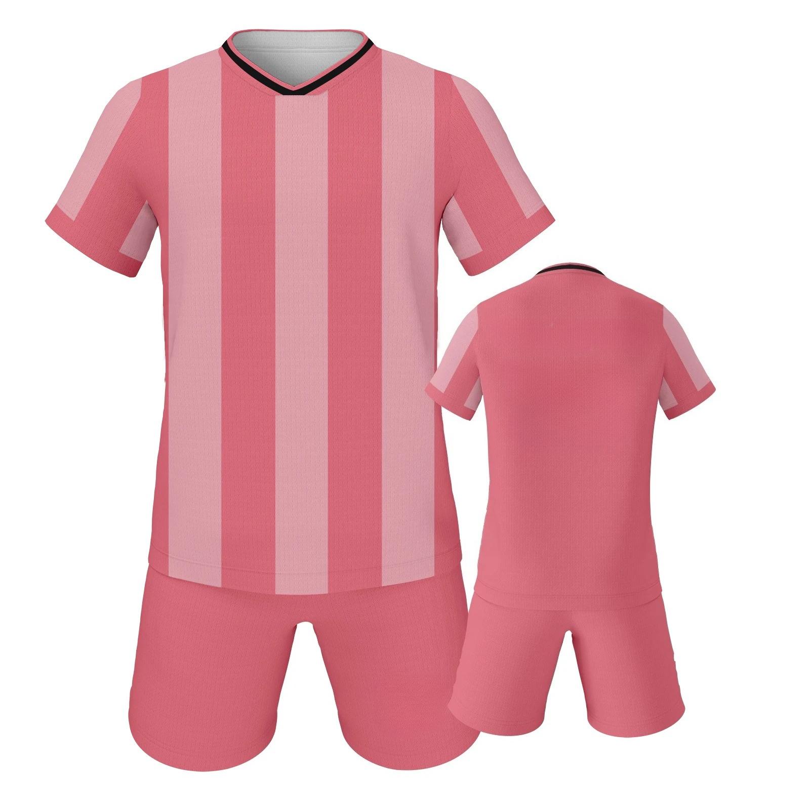 Soccer Jersey Set Pink Football Kit Soccer Team Training Uniform XS