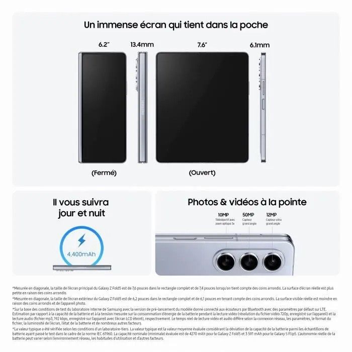 SAMSUNG Galaxy Z Fold5 256 GB 5G Blau Single-SIM - US-Version (Vereinigte Staaten) - Sehr guter Zustand