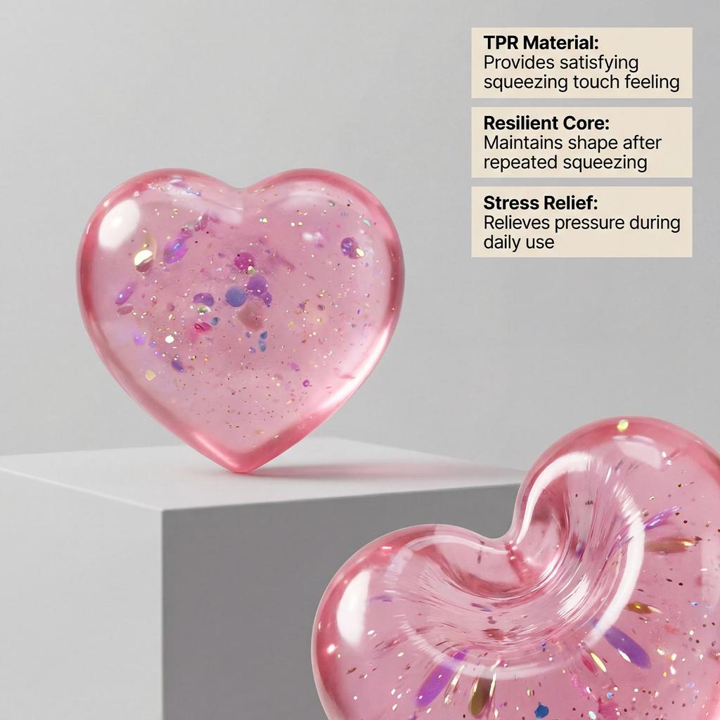 Heart-Shaped Stress Toy: Soft, Comfortable, Non-Greasy, Fast Rebound, Cute, Portable Palm Size