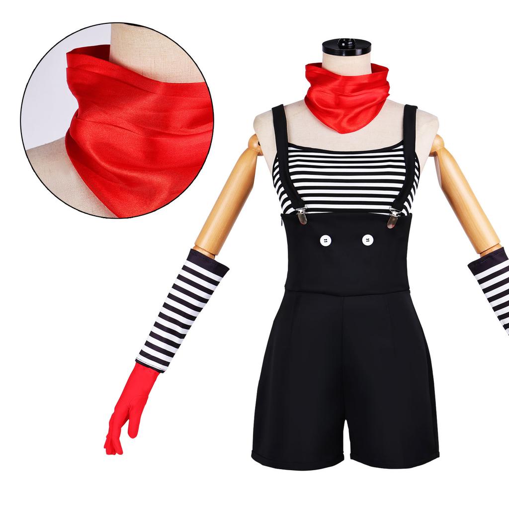 Nuovo Costume Cosplay Mimo Gatto Strisce Festival dell'Arte Costume Cosplay Stile Mimo Vintage Costume per Cosplay e Role-Playing sul Palco Outfit da Donna