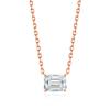 Smyoue 1-3CT Solitaire Moissanite Necklace for Women Emerald Cut Lab Diamond Wedding Female Necklace 925 Sterling Silver Jewelry