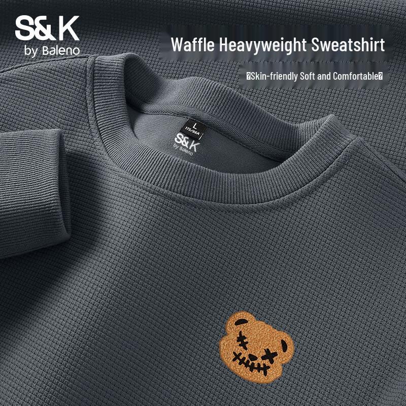 

Baleno Men s S&K Waffle Knit Crewneck Sweatshirt 5XL