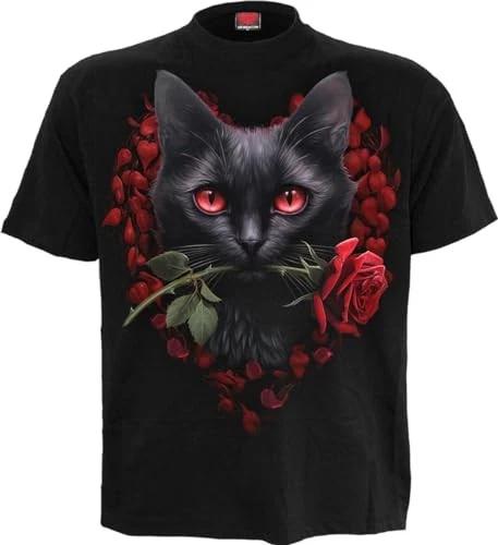Spiral - CAT S LOVE (Unisex Black Short Sleeve T-Shirts) Medium 4XL