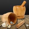 Manual Grinder Pressing Garlic Mashed Garlic Mashing Pot Multifuction Mashing Medicine Pot Jujube Pounding Garlic Wood Mortar