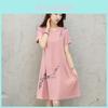 Fashion Summer Womens Casual Elegant Short Sleeve Shift Dress Bright Red And Comfortable Fit