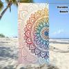 [Floral Beach Towel] 1pc Vibrant Mandala Beach Towel - Large, and Durable Microfiber with Intricate Floral Design for Beach