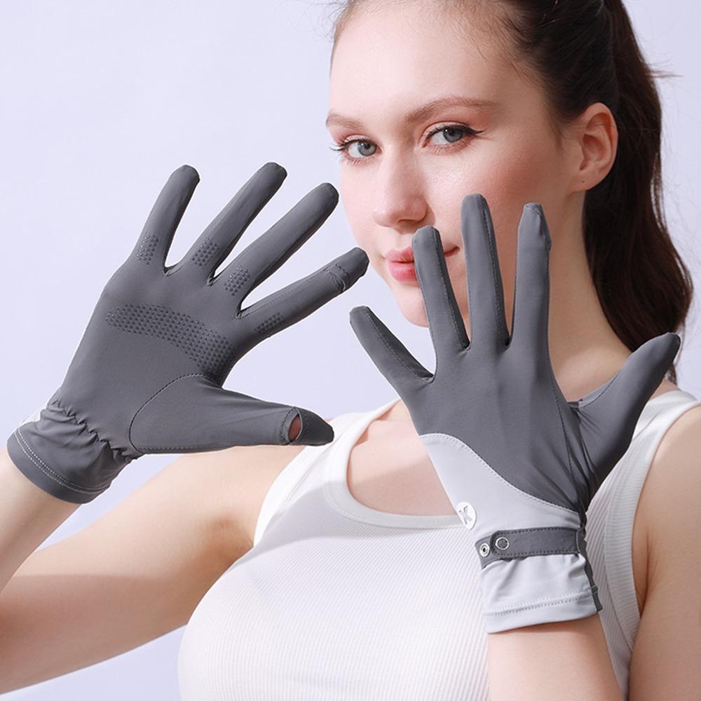 

Anti-UV Women Sunscreen Gloves Breathable Summer Driving Mittens Ladies рожевий