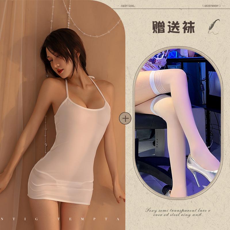 Sexy Hollow Hip Skirt Women's Sex Suspender Nightdress Hot U-shaped Breasts Passion Free Sex Underwear