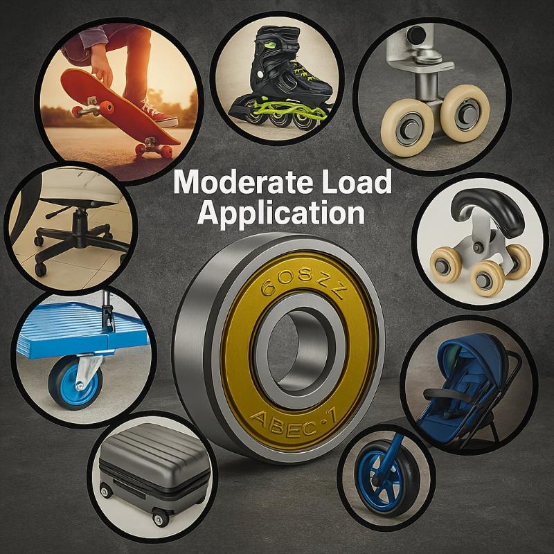 10 sztuk 608 ZZ Łożyska Kulkowe 608ZZ Metalowe Podwójnie Osłonięte Miniaturowe Kuliste Łożyska Głębokiego Rowka do Deskorolki 8mm X 22mm X 7mm