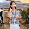 Silk top women's printed silk shirt casual mulberry silk short-sleeved shirt can match pants
