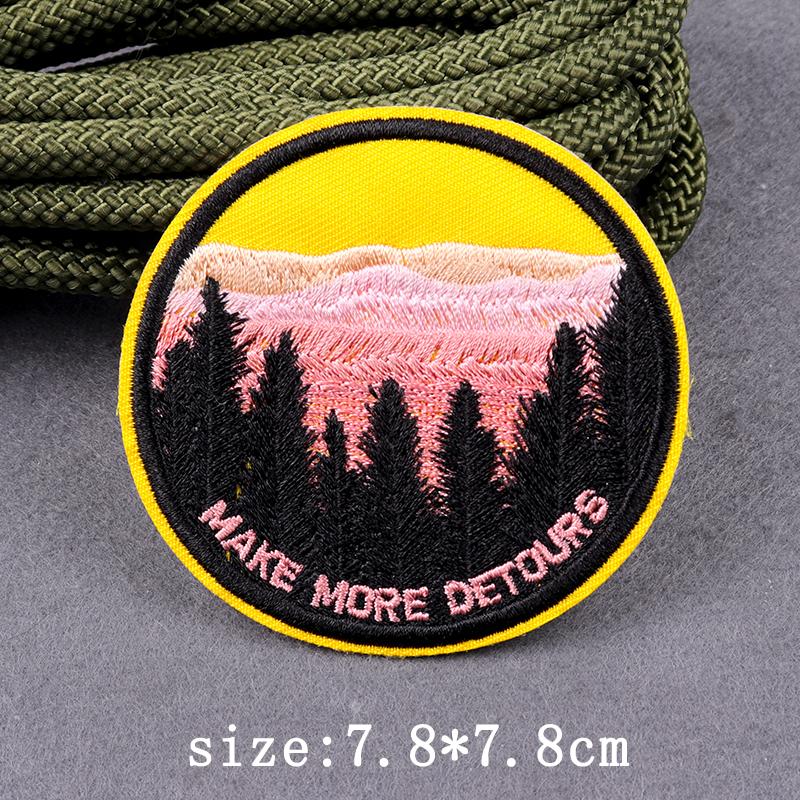 Wildnis Outdoor Stickerei Patches für Kleidung Aufbügel-Patches auf Kleidung Camping Abenteuer Patch für Kleidung Aufkleber Abzeichen