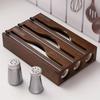 Bamboo Cling Film Cutter Box Wall Mounted Tin Foil Cutter Practical Wrap Dispenser  Restaurants