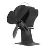 4 Blade Fireplace Fan Aluminium Alloy Heat Powered High Temperature Resistant Stove Fan for Home