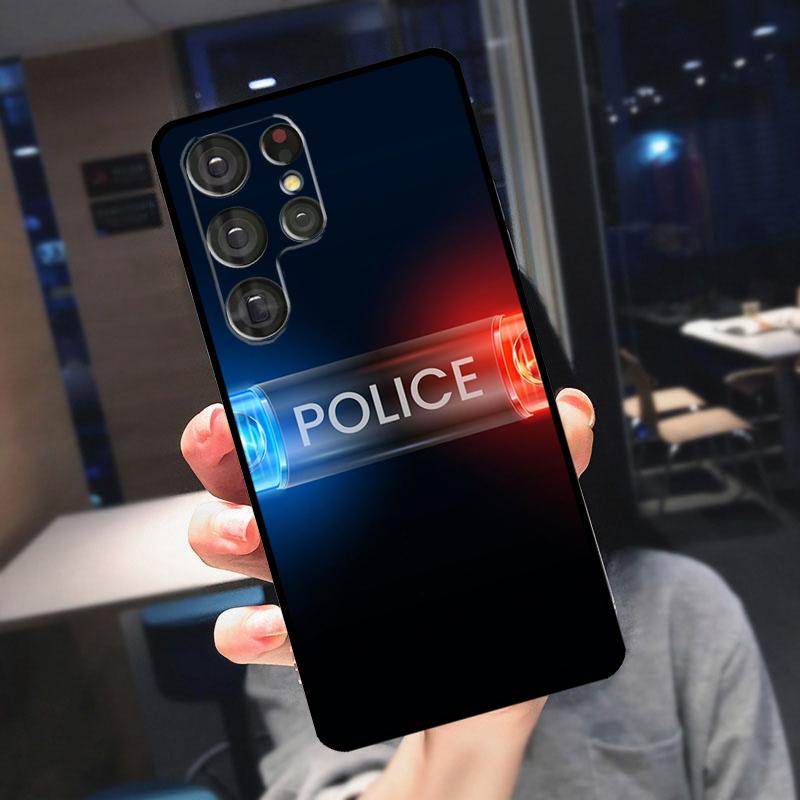 Police Symbol Cover For Samsung Galaxy S25 Ultra S24 S22 S21 S23 Plus S20 FE S9 S10 S24 FE Phone Case