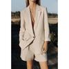 Spring New Women's Clothing Print Cuff Linen Blended Casual Suit Jacket 2753630 2686709