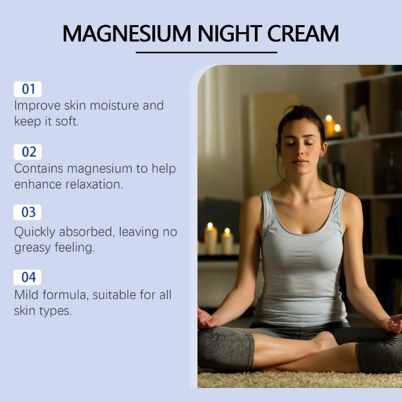 Natural Topical Magnesium Cream for Sleep,Nighttime Magnesium Lotion for Neck Shoulder and Leg Deep Relaxation Lotion
