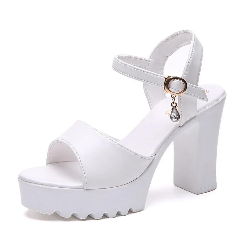 Fashion Women Elegant Wedges Black Sandals Shoes 2024 Summer New Pumps Platform Sandals Roman Wedges Crystal Peep Toe Sandals
