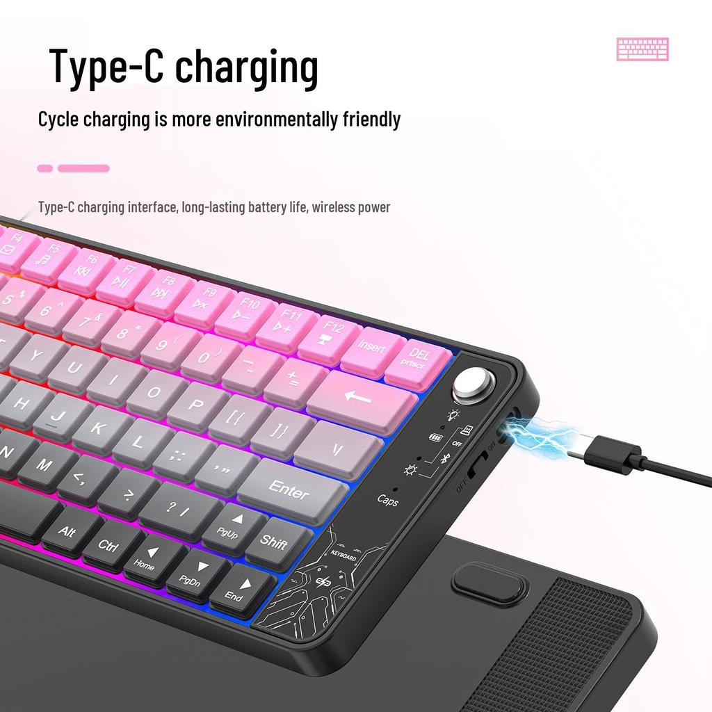 MK27 Bluetooth Dual-Mode Rechargeable RGB Wireless Gaming Keyboard