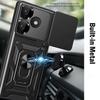 Pouzdro Slide Lens Armor Funda pro Redmi 13 4G pro Redmi Turbo 3 Note 13R POCO M6 F6 Pro 5G Magnetický kroužek s držákem a krytem