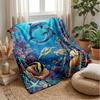 Ocean Life Adventure 42 Theme Blanket Lightweight Warm Flannel Blanket Decorative Throw Blanket for Home Decoration