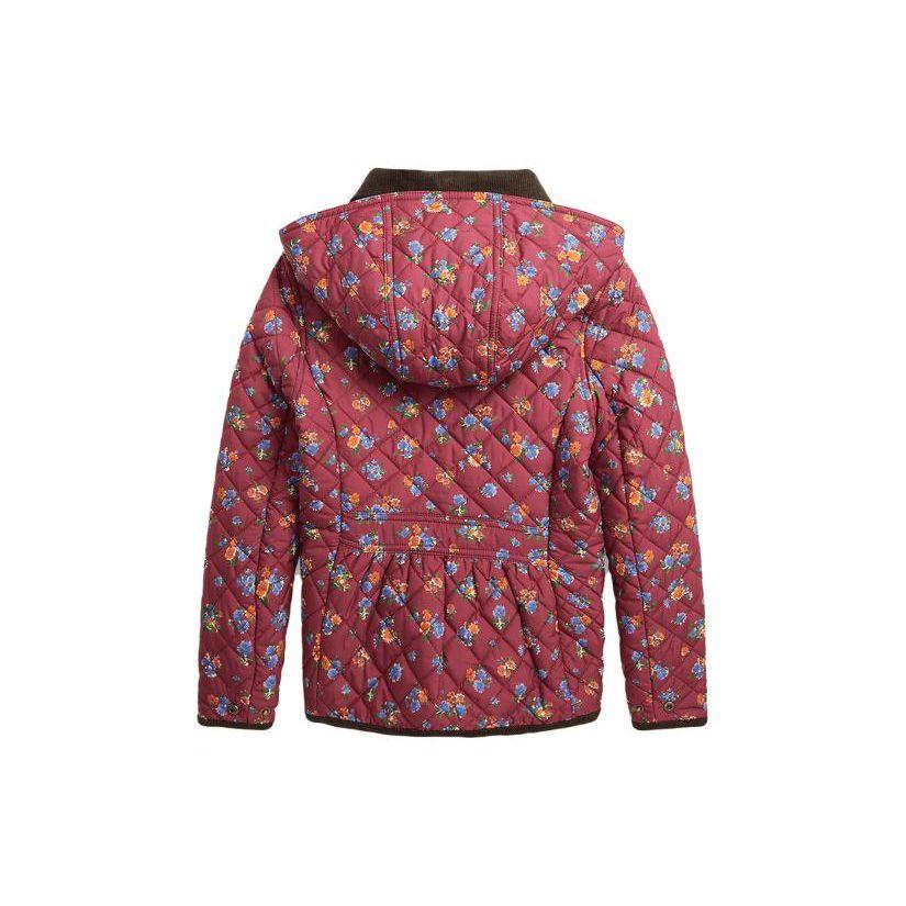 Polo Ralph Lauren Bomullsjacka FW23 Blommigt Tryck Tjock Bomullsrock Barnjackor Röd CWPOOTWG2820058-600