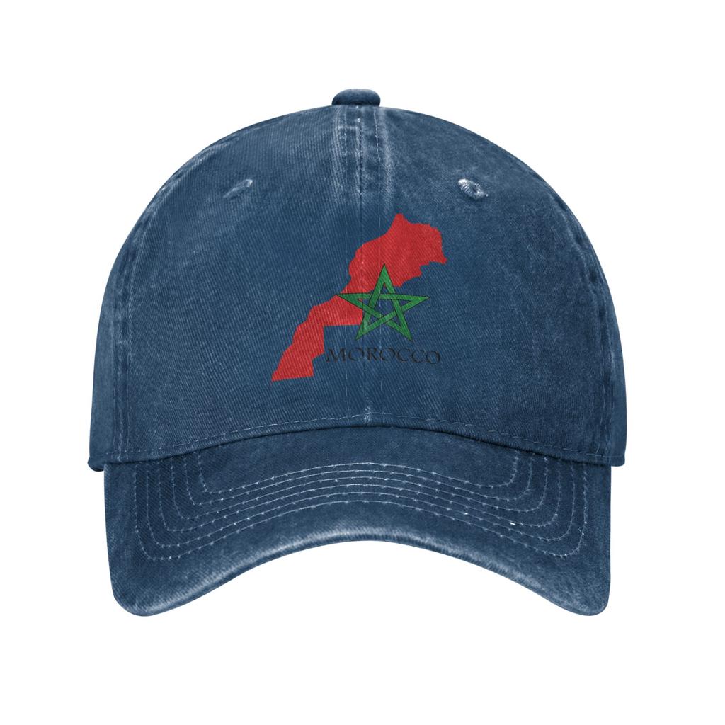 Map Of The Kingdom Of Morocco Sun Baseball Cap Fashion Men Women Washed Trucker Hat Sunscreen Print Baseball Caps Gift Idea