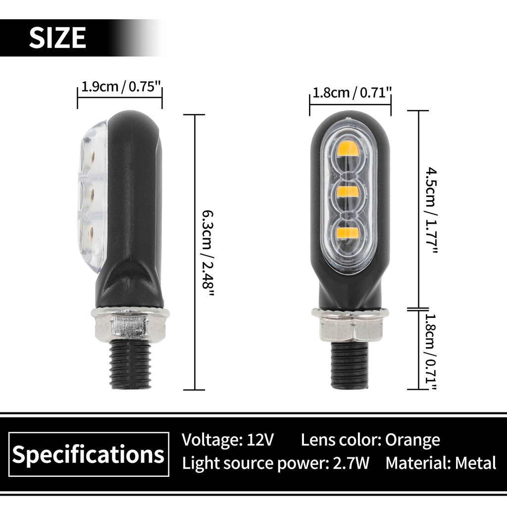 BULLSPANN Motorcycle Turn Signal LED Motorcycle Turn Signal High Brightness