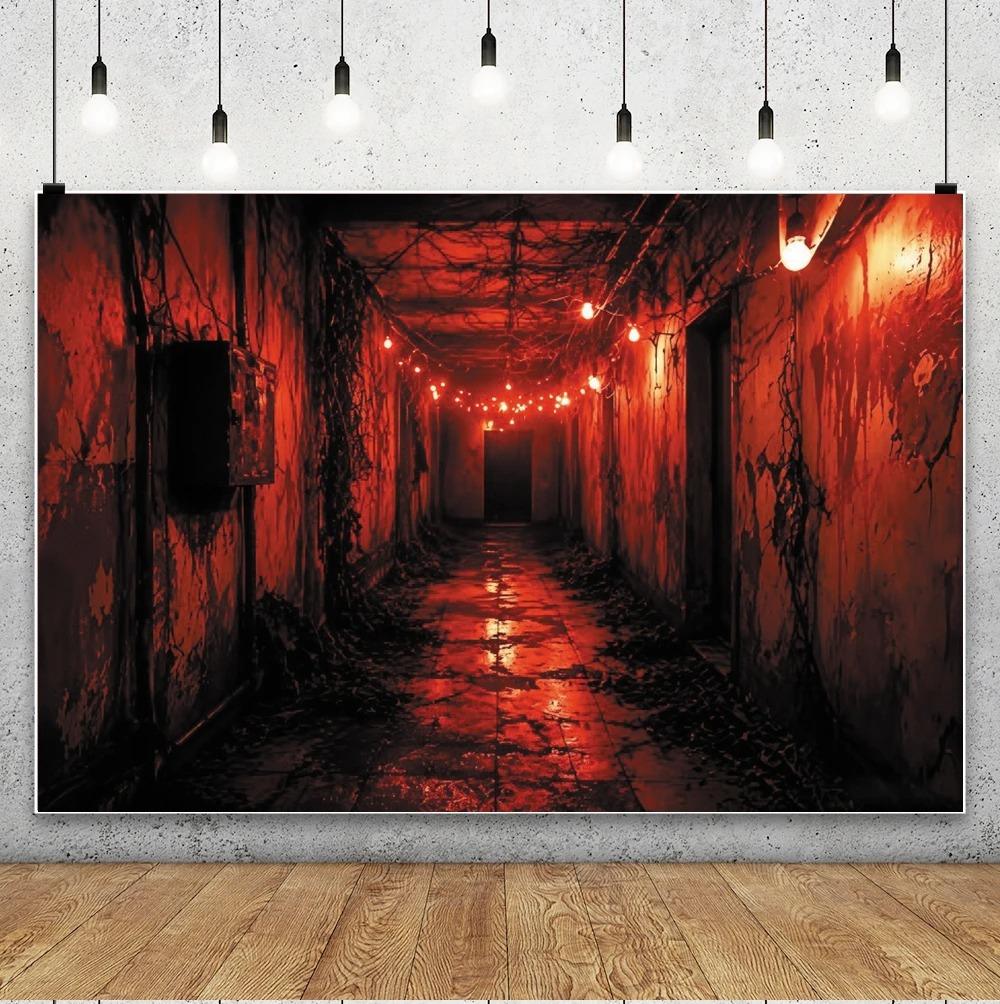 Halloween Bat Cemetery Bare Tree Brick Wall Theme Banner Background, Halloween Party, Home Decoration Photography Backdrop Cloth6