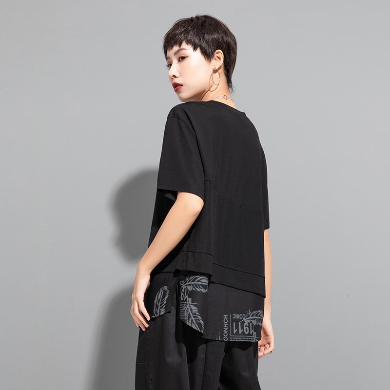 Damen Sommer-T-Shirt mit Digitaldruck und lockerer Passform