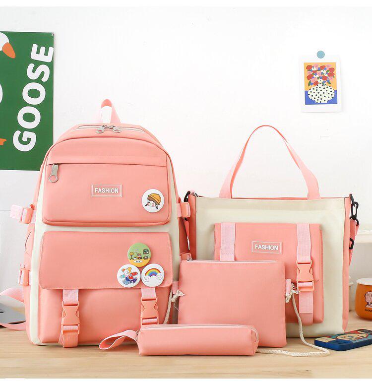 Large Capacity Korean Style Backpack for Girls - Forest Design, Perfect for Elementary and Junior High School Students