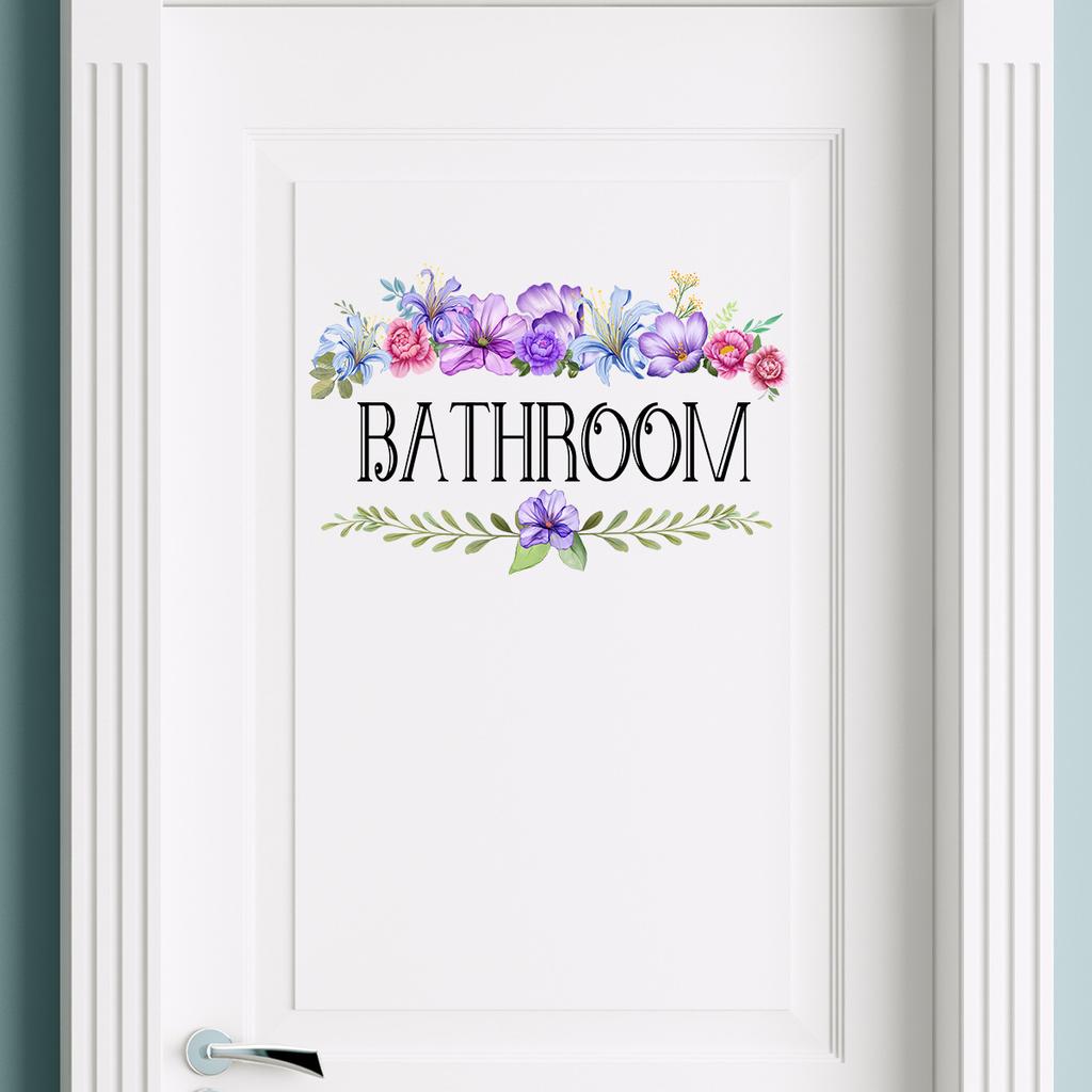 Bathroom Toilet Flower Signage Wall Stickers for Bathroom Decor Room Decor Aesthetic Home Decoration Accessories Toilet Stickers