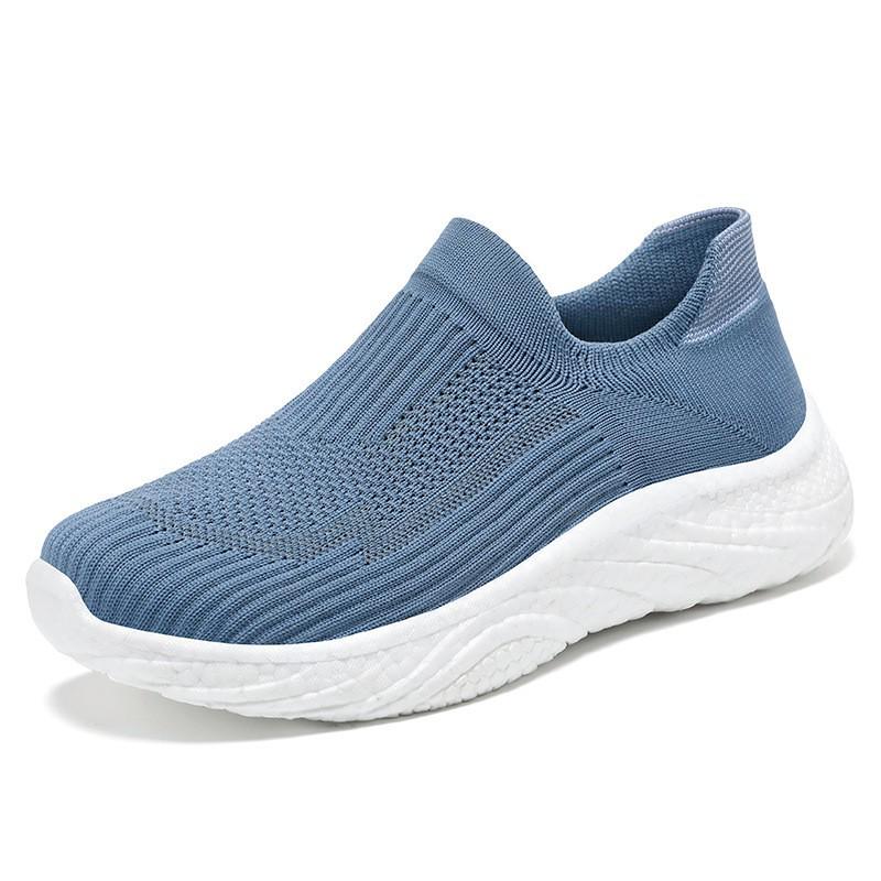 Men's Breathable Slip-On Sock Shoes, Odor-Resistant, Solid Color, Versatile Flyknit Shoes, Casual Couple's Wear