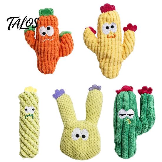 Talos Plush Cactus Cat Toy, Catnip Filled Chew Cute Stuffed Kitten Teething Toy for Indoor Cats Entertainment