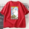 Mens Printed TShirt 100 Cotton Cartoon Cat Pattern ShortSleeved Casual Clothing LooseFitting Casual TShirt