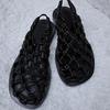 Cowhide version~ niche fishing net woven hollow flat-bottomed Roman sandals women's 2025 new summer new cool slippers