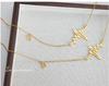 Hong Kong Retro Wave Heart Pendant Necklace, 18K Gold, Titanium Steel, Versatile Clavicle Chain