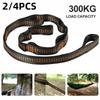2/4Pcs Polyester Tree Hanging Rope 5 Ring Outdoor Camping Accessory New Hammock Straps