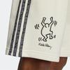 Adidas Neo X Keith Haring Cartoon Stripe Casual Sport Shorts Men Bottoms Beige HD7258