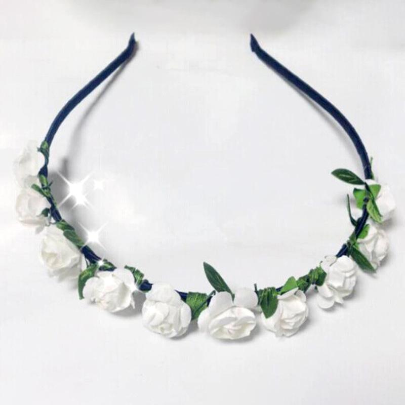 Hot sale ladies rose flower hair bands colorful wedding headwear