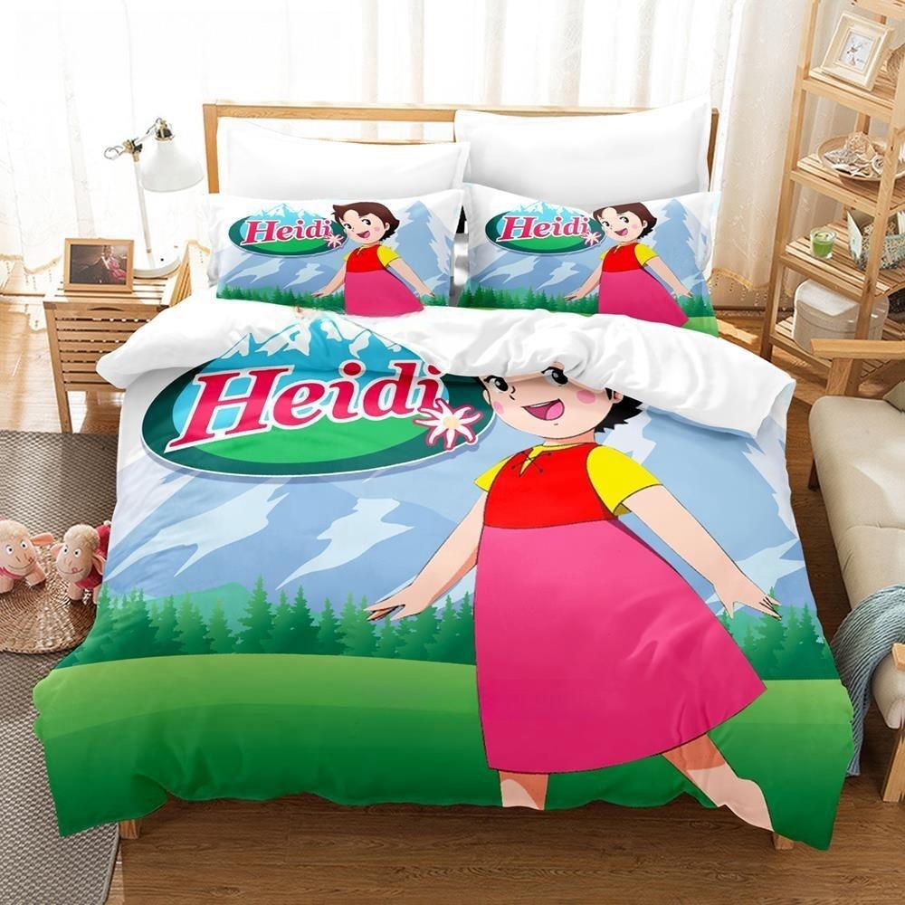 3D Print Anime Heidi, Girl of the Alps Bedding Set Single Twin Full Queen King Size Bed Set Adult Kid Bedroom Duvet cover Sets