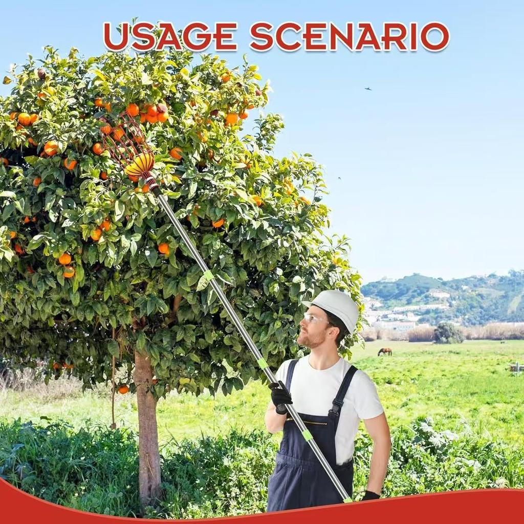 High-Altitude Professional Orchard Fruit Picking Tool with Basket