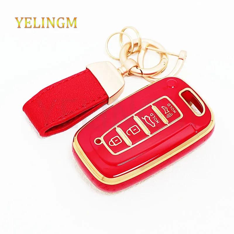 3/4Button Tpu Car Key Fob Shell Cover Keychain For Kia Forte Sportage K2 K5 For Hyundai Genesis Coupe Sonata Ix35 Smart Key Case