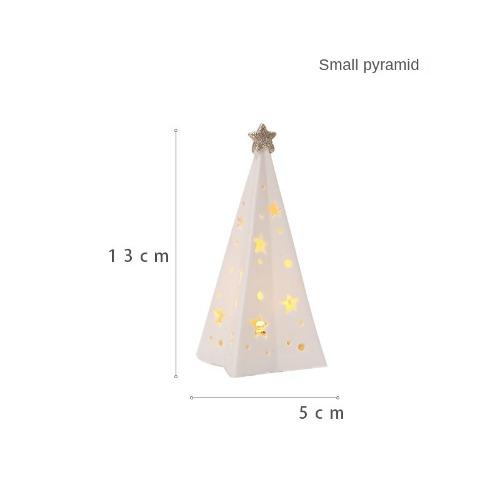 LED Light-up Decor for Christmas, Mini Ceramic Snowman Santa Reindeer Ornament