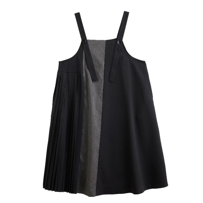 DIMANAF 2025 Dámské letní šaty plus size Ležérní plisované šaty bez rukávů Základní vintage volné dlouhé šaty na ramínka