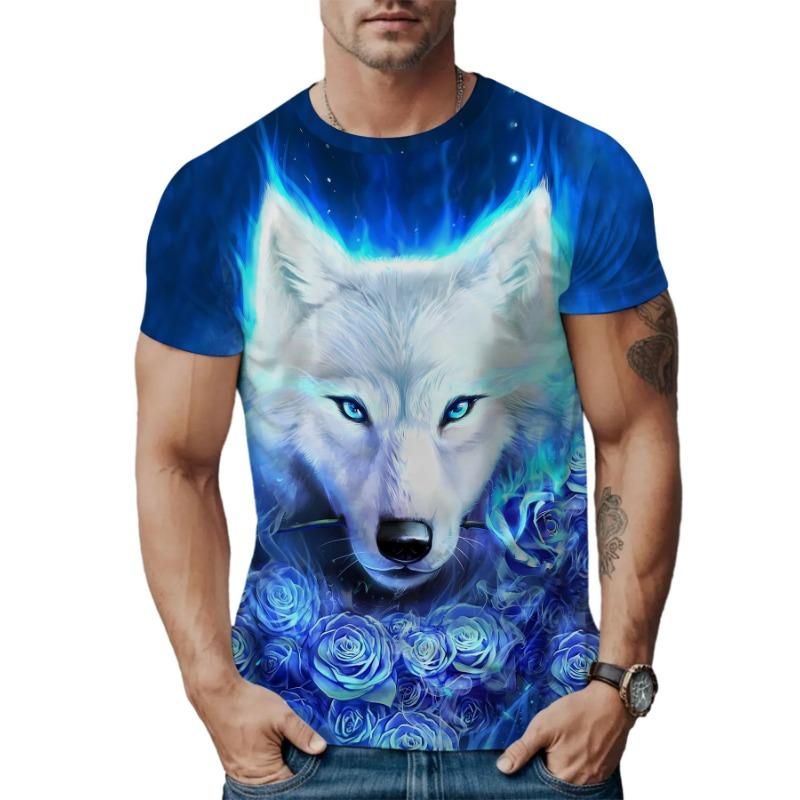 Summer Round Neck 3D Print Top Fashionable Casual Short Sleeved Men's T-shirts