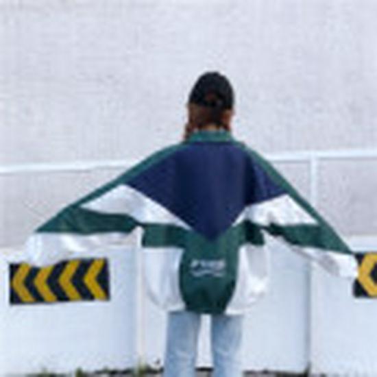 Kurtka Harajuku Color Block Patchwork - Unisexowy Letni Styl Uliczny