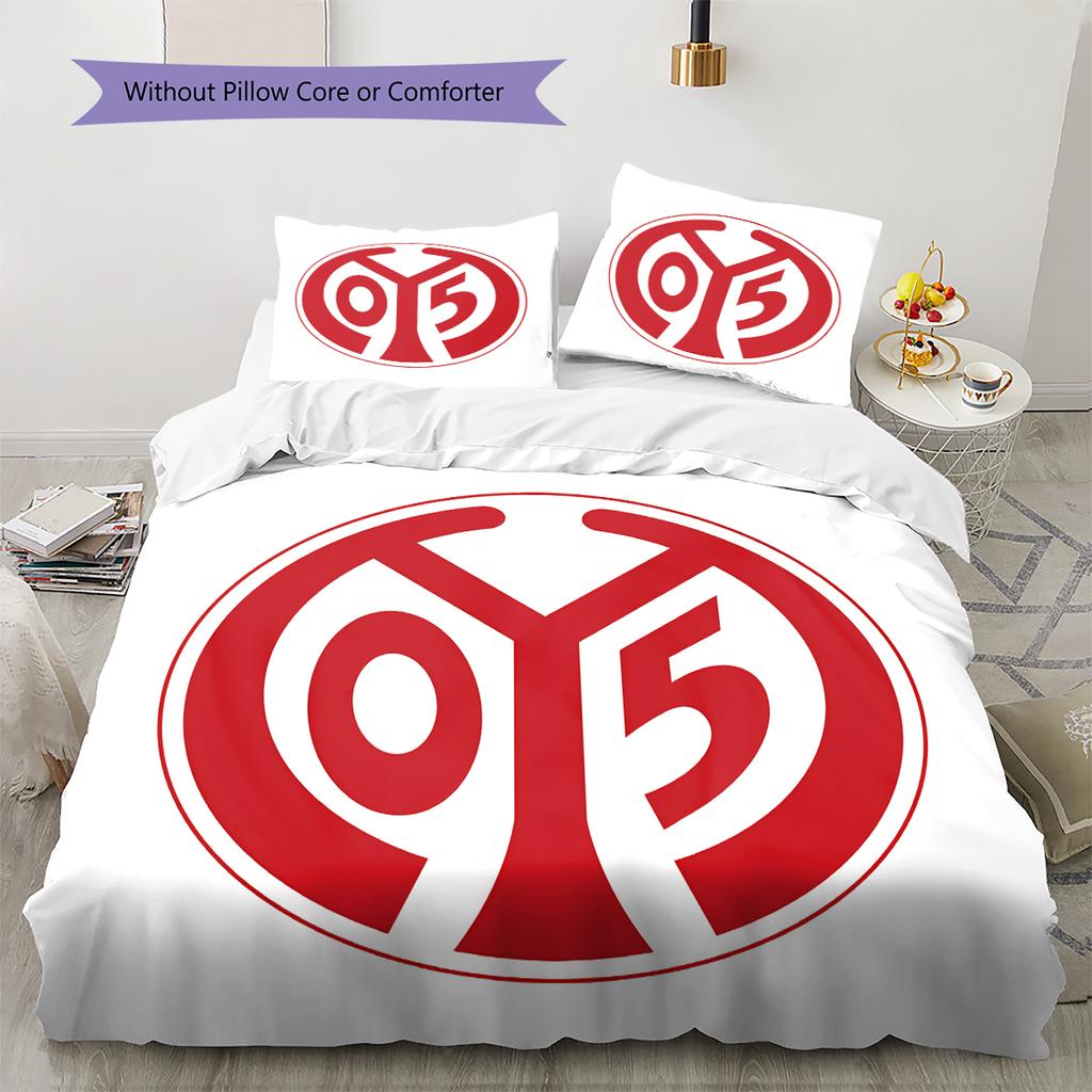 FSV Mainz 05 Μοτίβο Κλινοσκεπάσματα Διακόσμηση Σπιτιού Δώρο Γενεθλίων (1 * παπλωματοθήκη + 2 * μαξιλαροθήκη, χωρίς πυρήνα)