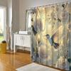 Hummingbird & White Roses Shower Curtain - Romantic Fantasy Design with Golden Chains & Butterflies, Dreamy Pastel Sky